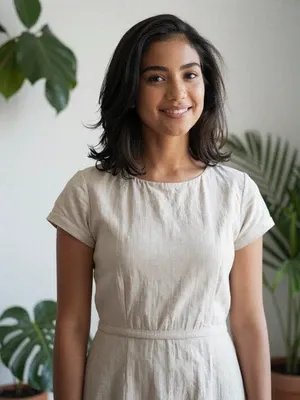 Marta, 26-year-old Guatemalan woman from Guatemala City with wavy dark hair and warm smile in modern cafe, professional mestiza woman seeking serious relationship with American man